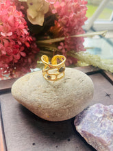 Load image into Gallery viewer, 18ct Gold Plated Adjustable Tiger's Eye Cage Ring