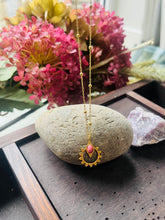 Load image into Gallery viewer, Rhodochrosite Sunburst Necklace | 18ct Gold Plated