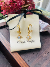 Load image into Gallery viewer, 18ct Gold Plated Opal Sunburst Drop Earrings