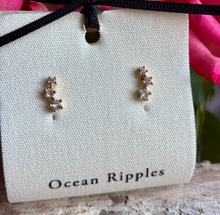 Load image into Gallery viewer, 14ct Gold Plated Cubic Zirconia Star Climber Earrings