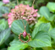 Load image into Gallery viewer, Rhodochrosite Sunburst Necklace | 18ct Gold Plated