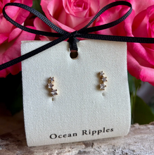 Load image into Gallery viewer, 14ct Gold Plated Cubic Zirconia Star Climber Earrings