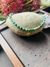Load image into Gallery viewer, 18ct Gold Plated African Turquoise Beaded Bracelet

