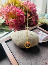 Load image into Gallery viewer, Rhodochrosite Sunburst Necklace | 18ct Gold Plated
