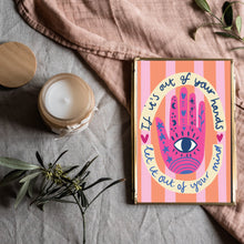 Load image into Gallery viewer, Hamsa Hand Print | Positive Affirmation, Spiritual Wall Art  A4 print
