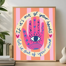 Load image into Gallery viewer, Hamsa Hand Print | Positive Affirmation, Spiritual Wall Art  A4 print
