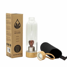 Load image into Gallery viewer, Crystal Infused Glass Water Bottle - Invigorating Red Jasper - Angel
