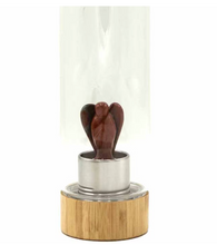 Load image into Gallery viewer, Crystal Infused Glass Water Bottle - Invigorating Red Jasper - Angel
