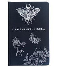 Load image into Gallery viewer, Black &amp; Silver Gratitude Journal - I am Thankful For
