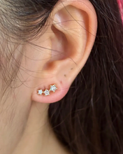 Load image into Gallery viewer, 14ct Gold Plated Cubic Zirconia Star Climber Earrings
