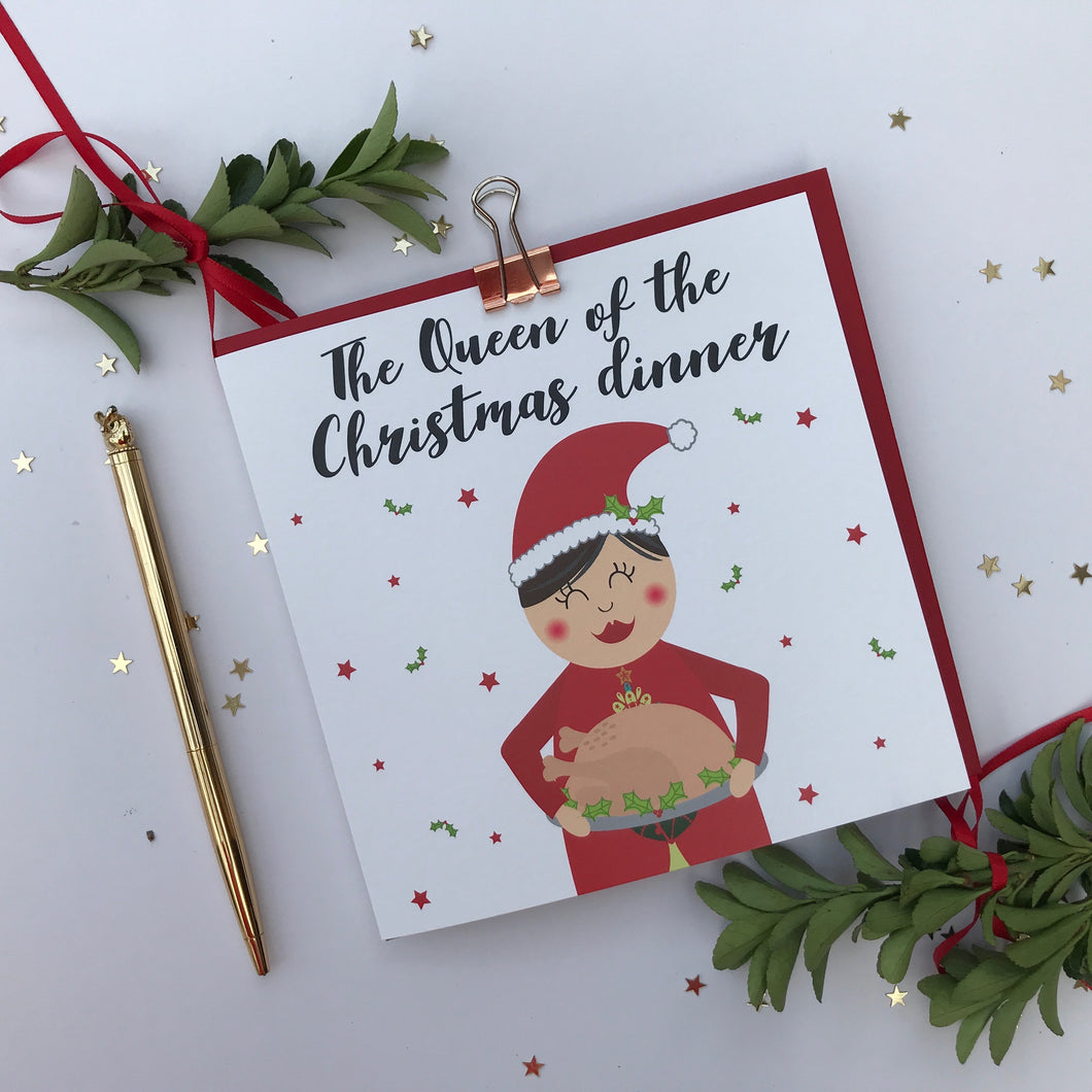 The queen of the Christmas dinner Christmas card