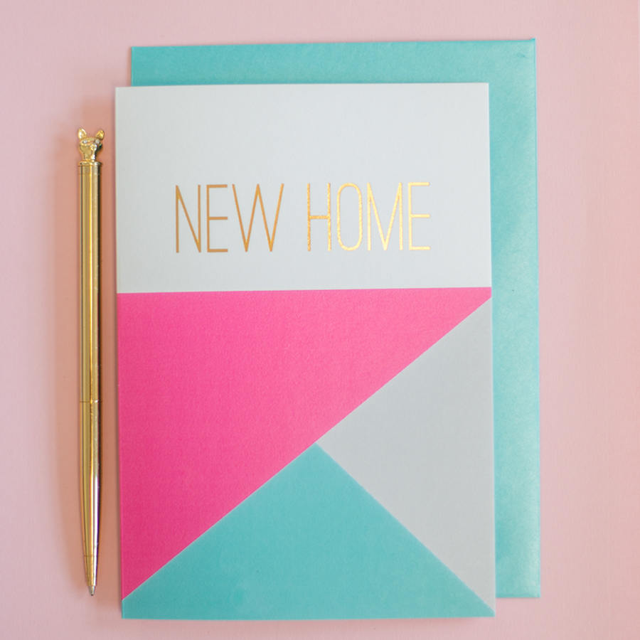 New home card gold foil greeting card