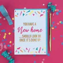 Load image into Gallery viewer, Funny new home gold foil card
