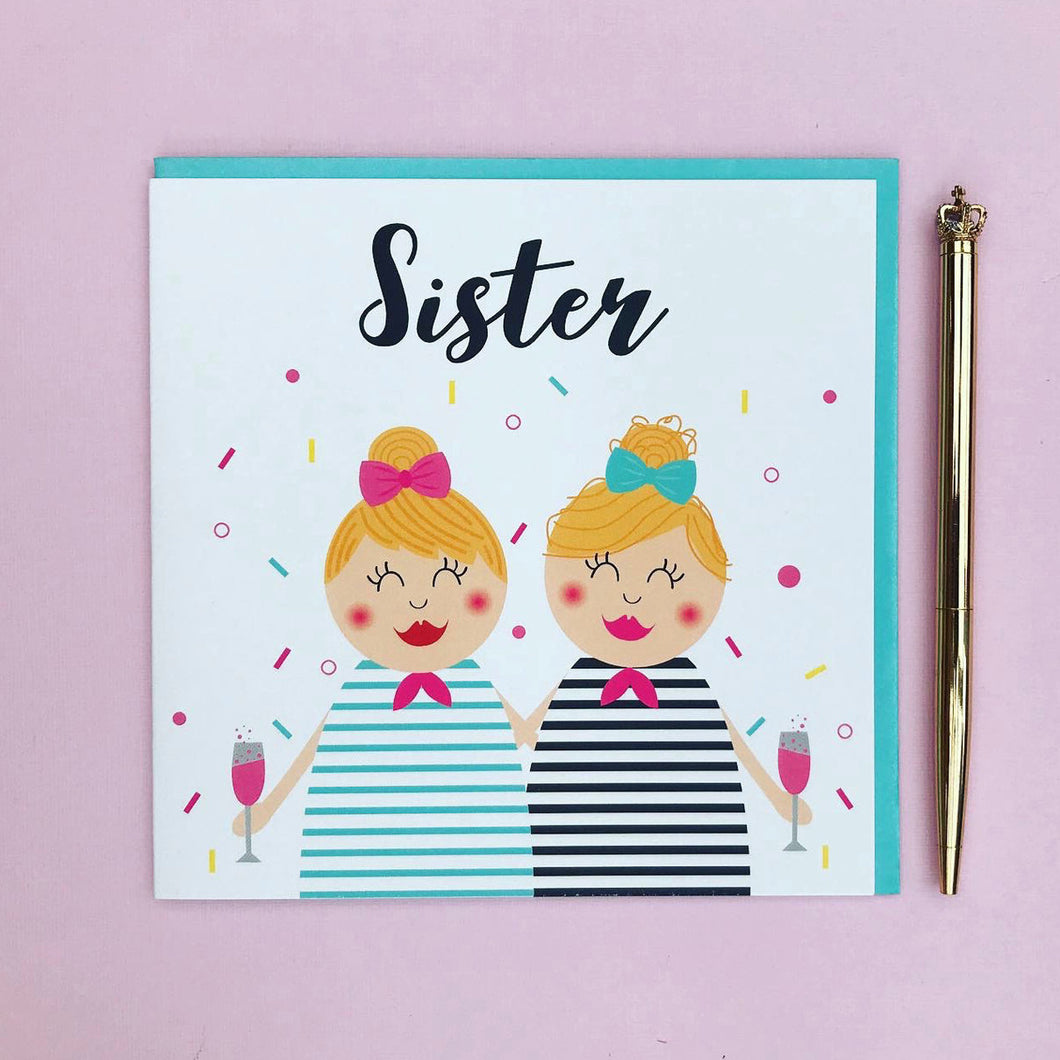Sister birthday card blonde