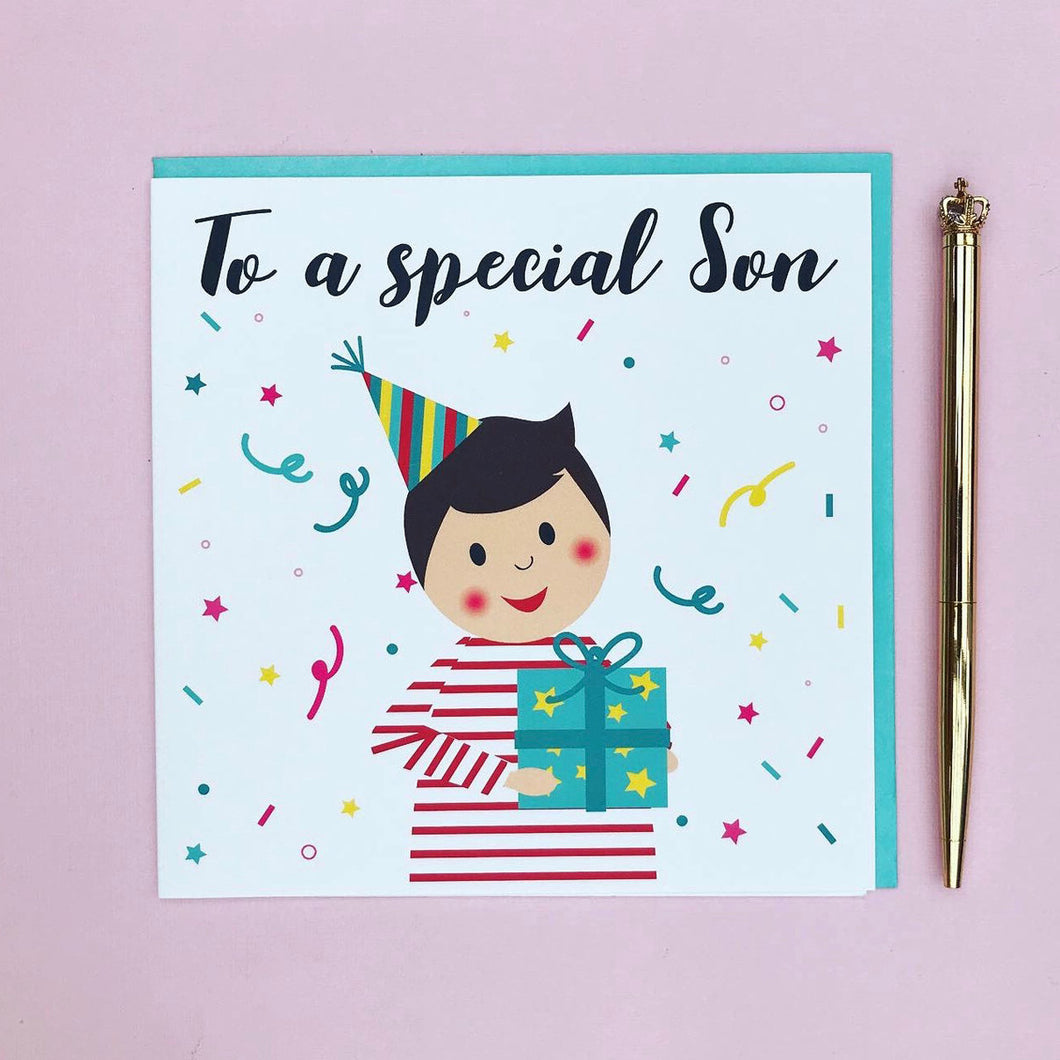 To a special son greeting card (kids)