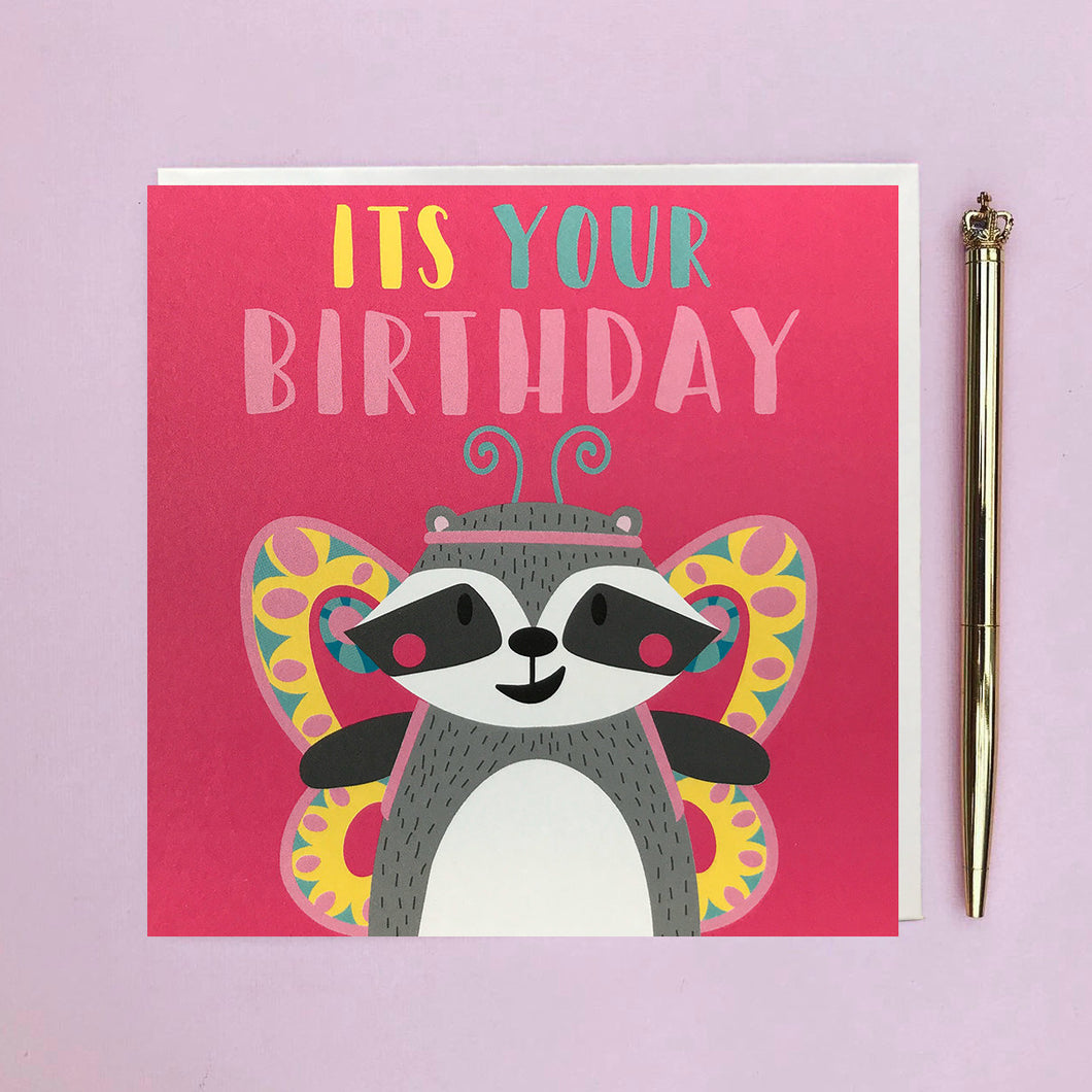 It's your birthday Racoon card