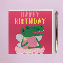 Load image into Gallery viewer, Happy birthday crocodile card
