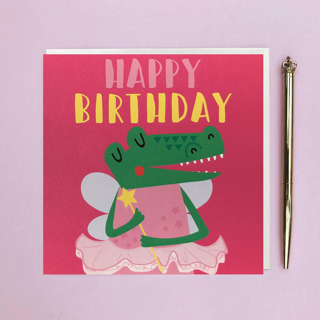 Happy birthday crocodile card