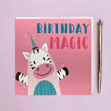 Load image into Gallery viewer, Birthday magic Zebra card
