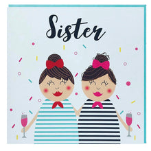 Load image into Gallery viewer, Sister birthday card  brunette
